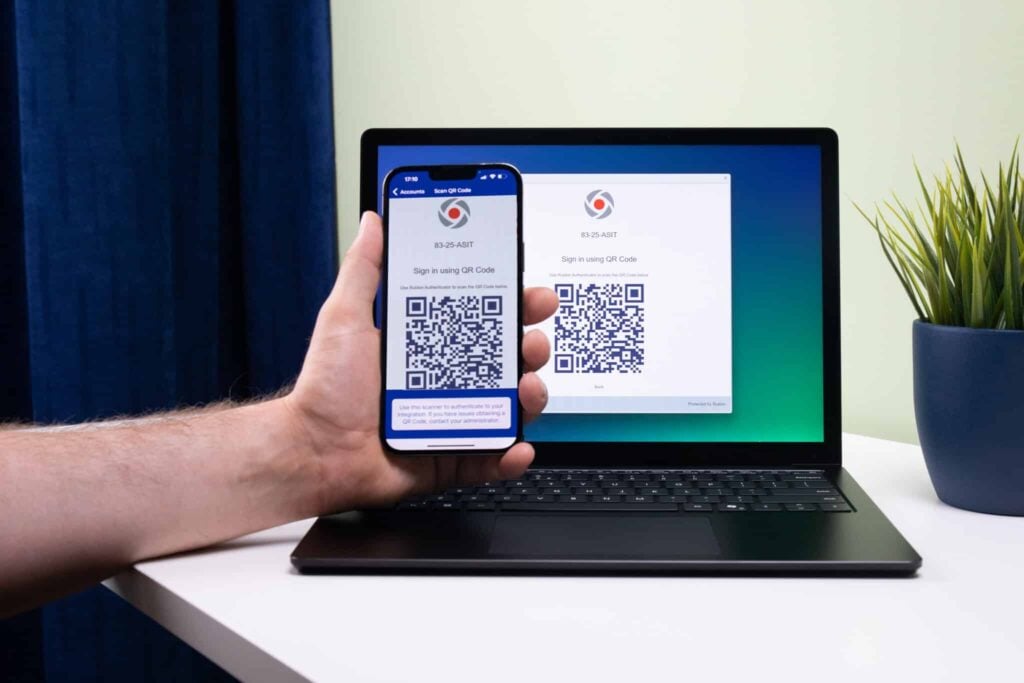 User scanning a QR code with a phone