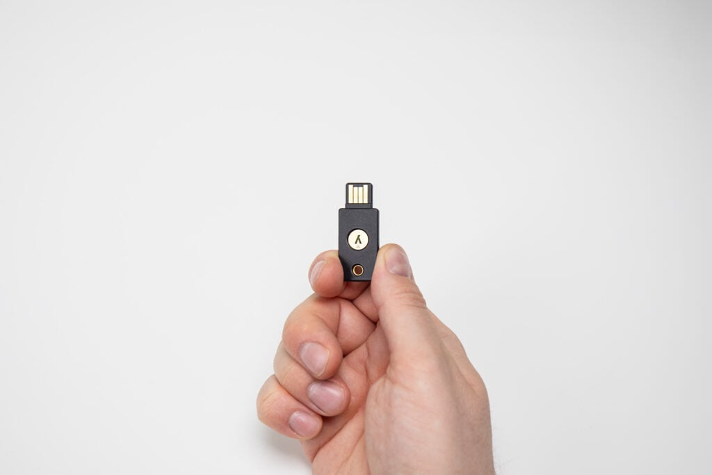 A YubiKey that supports the YubiKey OTP authentication method