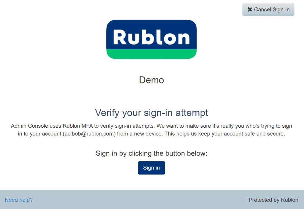 Image showing verifying a sign-in attempt using SMS Link MFA authentication