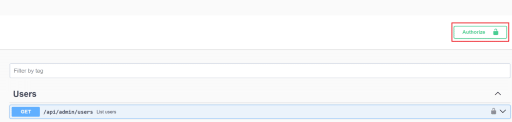 Image showing how to authorize Admin API calls.