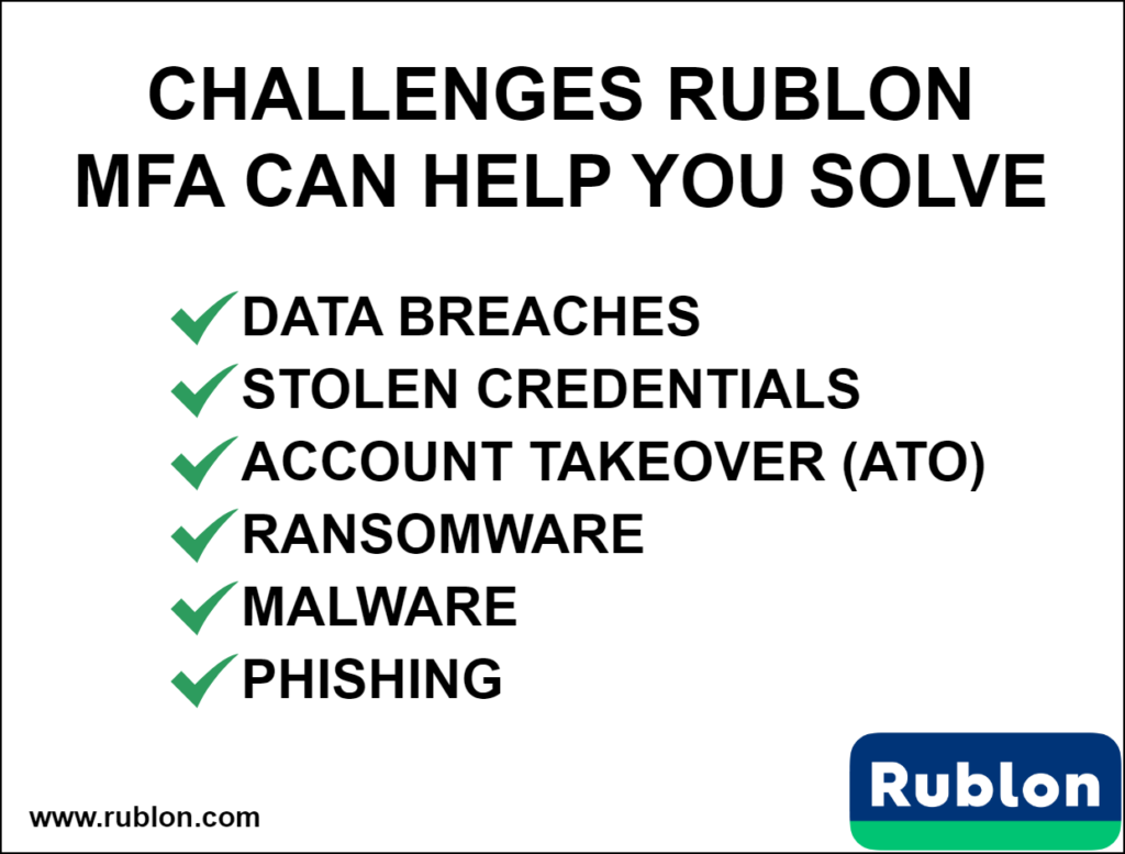 Image showing challenges that Rublon MFA can help you solve as a Duo Security Alternative