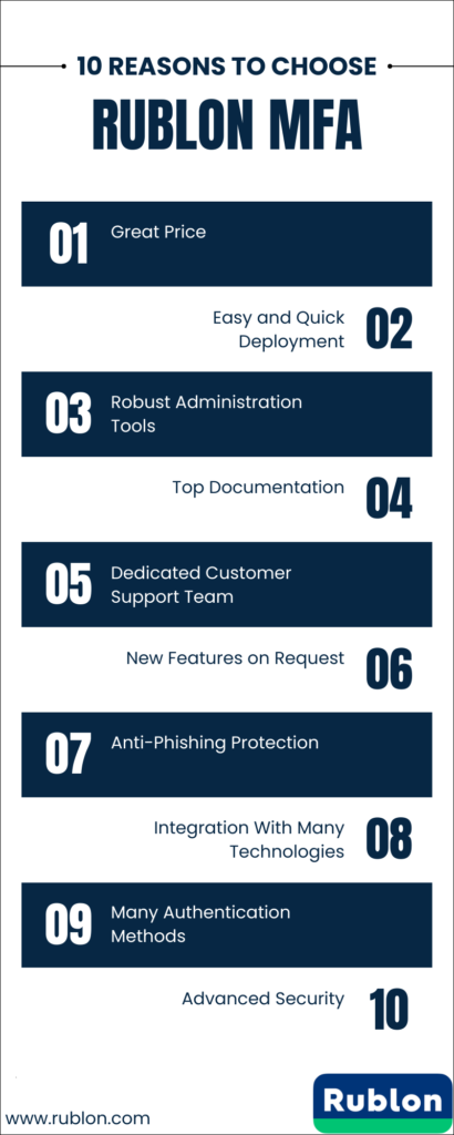 Image showing 10 reasons to choose Rublon MFA as an Okta MFA alternative