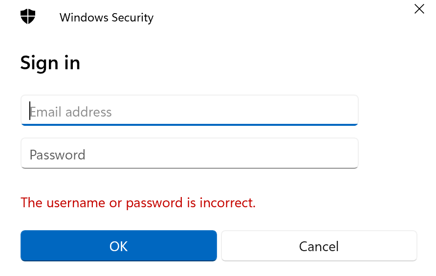 Image showing a Windows login prompt when connecting to VPN