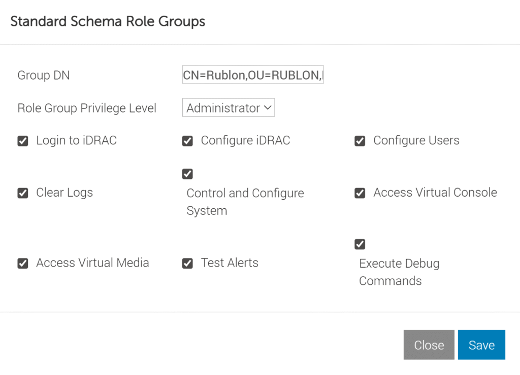 Image showing how to edit the standard schema role group.
