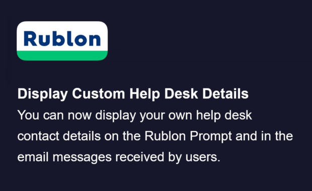 Display your own help desk contact details on Rublon Prompt