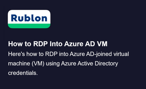 How to RDP Into Azure AD VM
