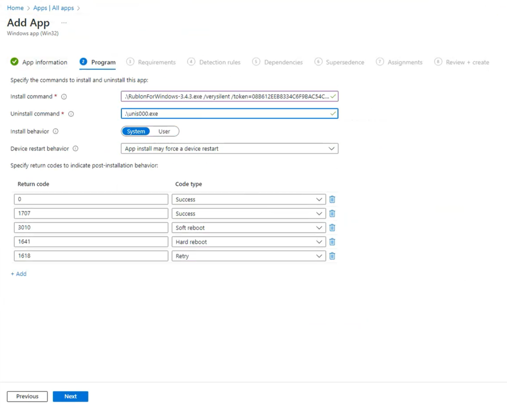 Image showing entering install command for Rublon MFA for Windows & RDP