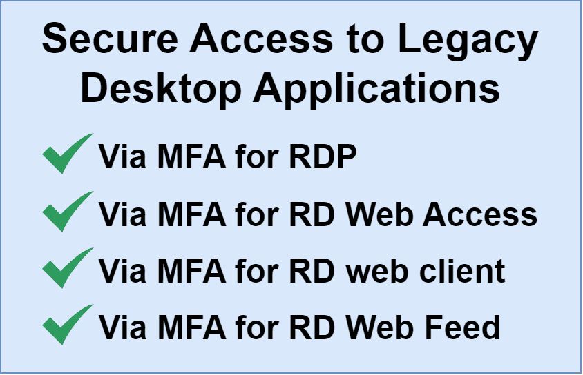 Secure access to Legacy Desktop Applications via MFA for Remote Desktop Services (RDS)