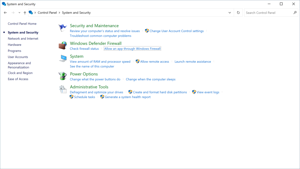 Image showing how to allow an app through Windows Firewall