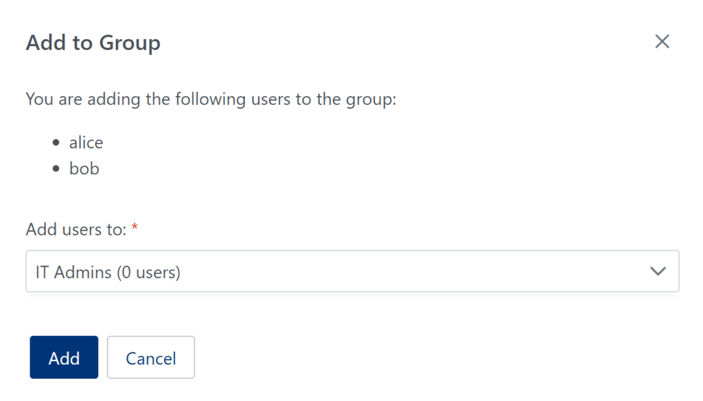 Image showing how to add users to a group