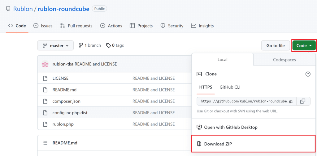 Image showing for to download Rublon MFA for Roundcube