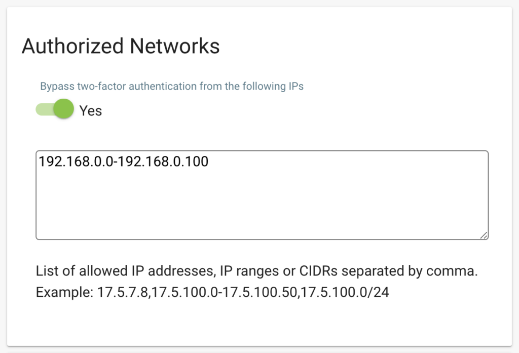 Rublon Authorized Networks