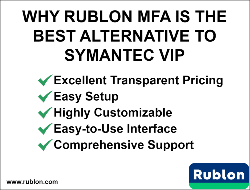 Image showing why Rublon MFA is the best alternative to Symantec VIP