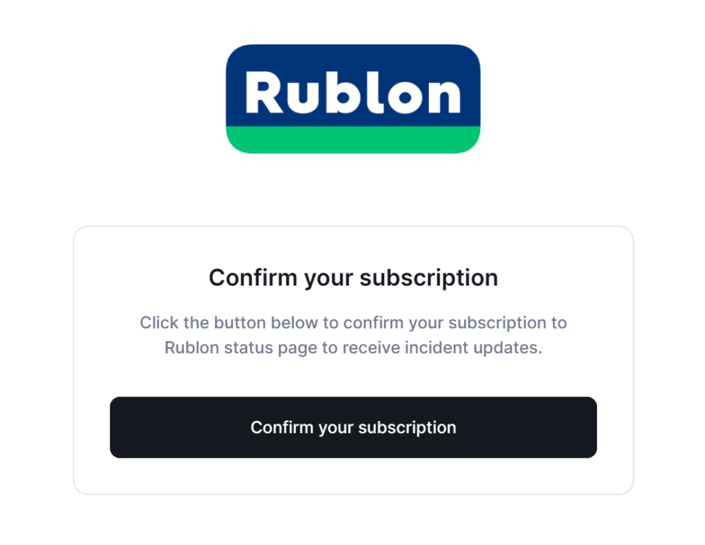 Image showing the Confirm your subscription email message.