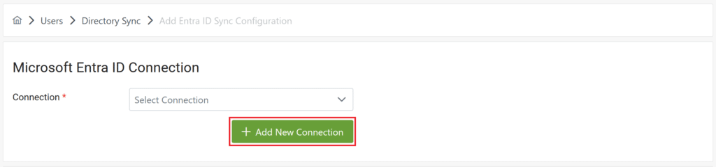 Image showing adding a new Entra ID Sync Connection