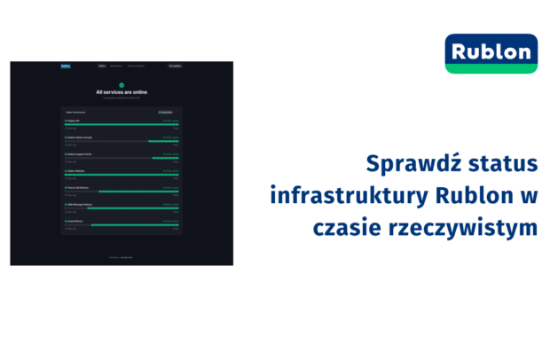 Sprawdź status infrastruktury Rublon w czasie rzeczywistym